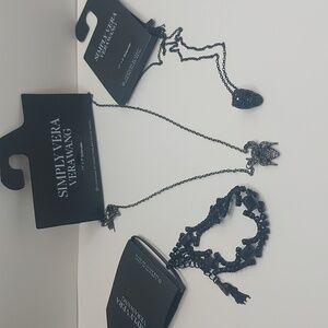 Simply Vera Black Silver Goth Dainty Halloween Jewelry Lot of 3